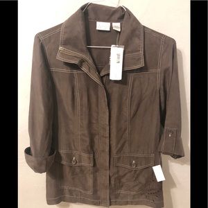 NWT Chico’s 100% Silk Zynergy safari jacket size 0